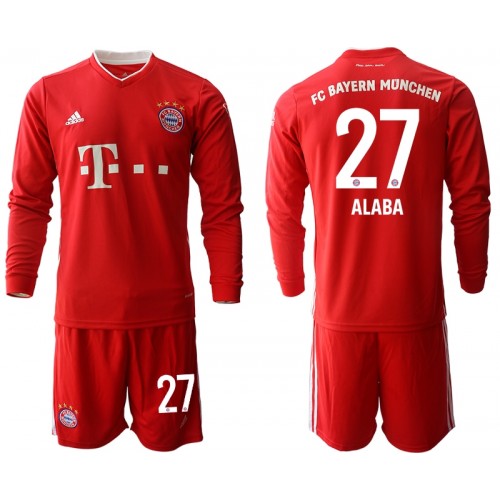 FC Bayern München Fodboldtrøjer David Alaba 27 Børn Hjemmebanesæt 2020/21 Langærmet FC Bayern München Fodboldtrøjer David Alaba 27 Børn Hjemmebanesæt 2020/21 Langærmet